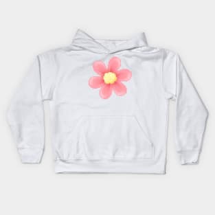 Pink Flower Pixel Art Kids Hoodie